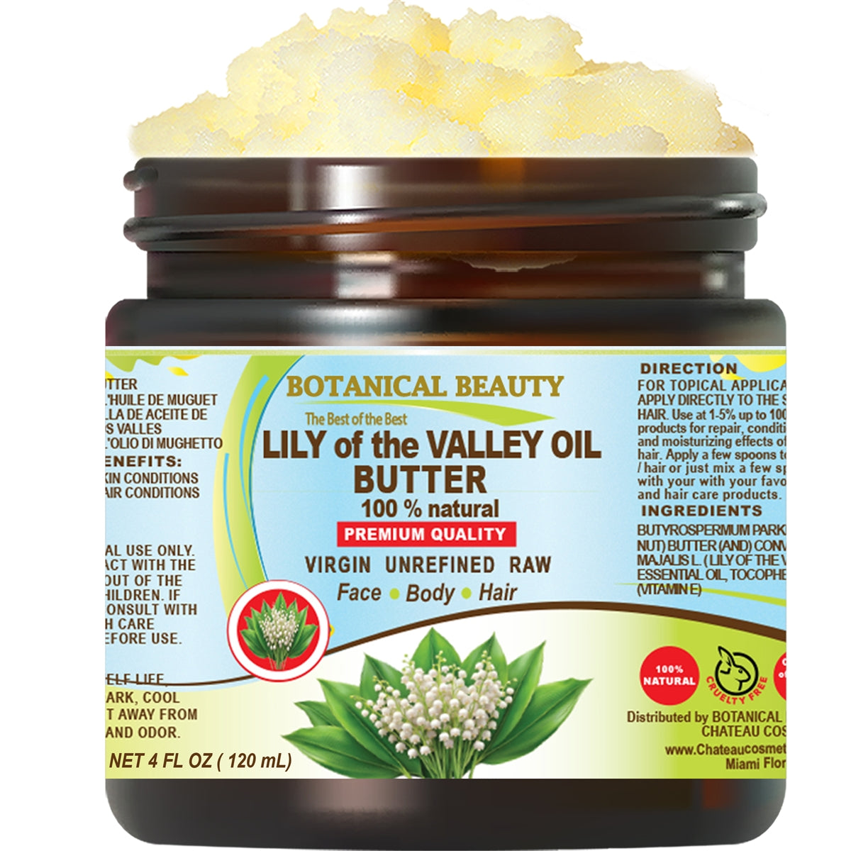 Mantequilla de aceite de lirio de los valles