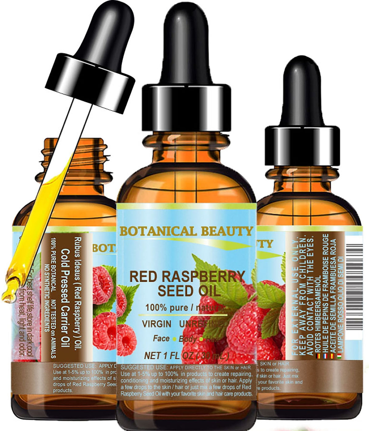 Aceite de semilla de frambuesa roja