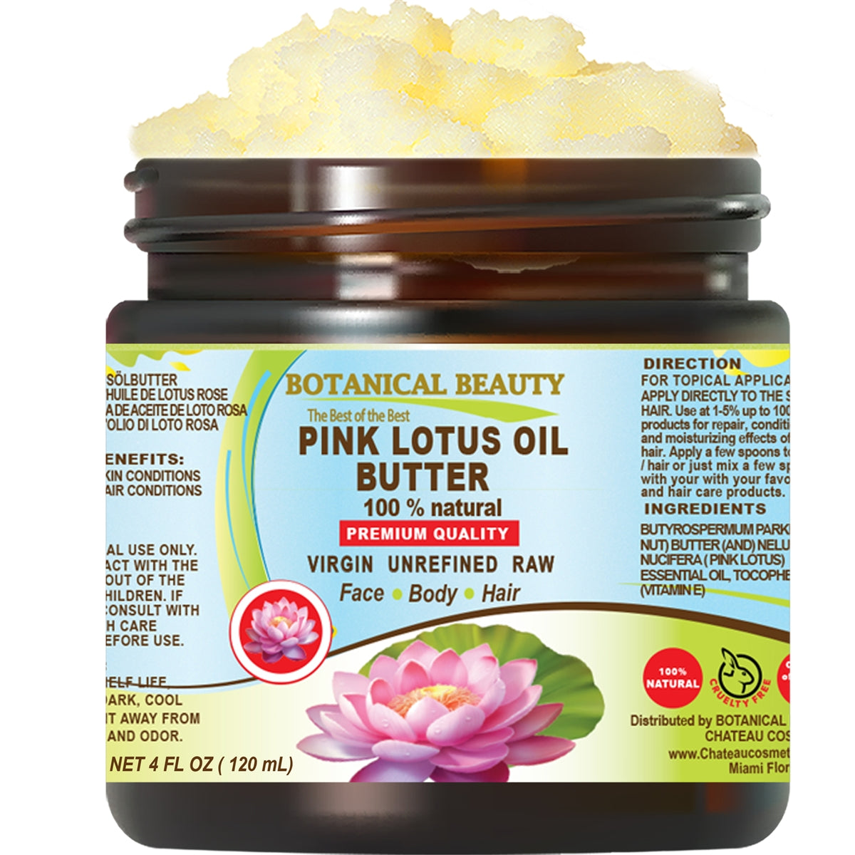 Mantequilla de aceite de loto rosa