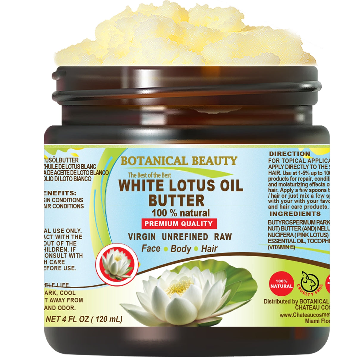 Mantequilla de aceite de loto blanco