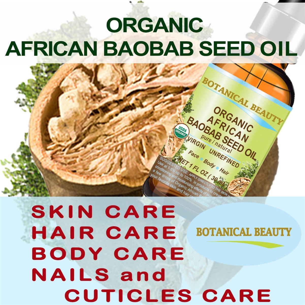 Aceite de semilla de baobab africano orgánico