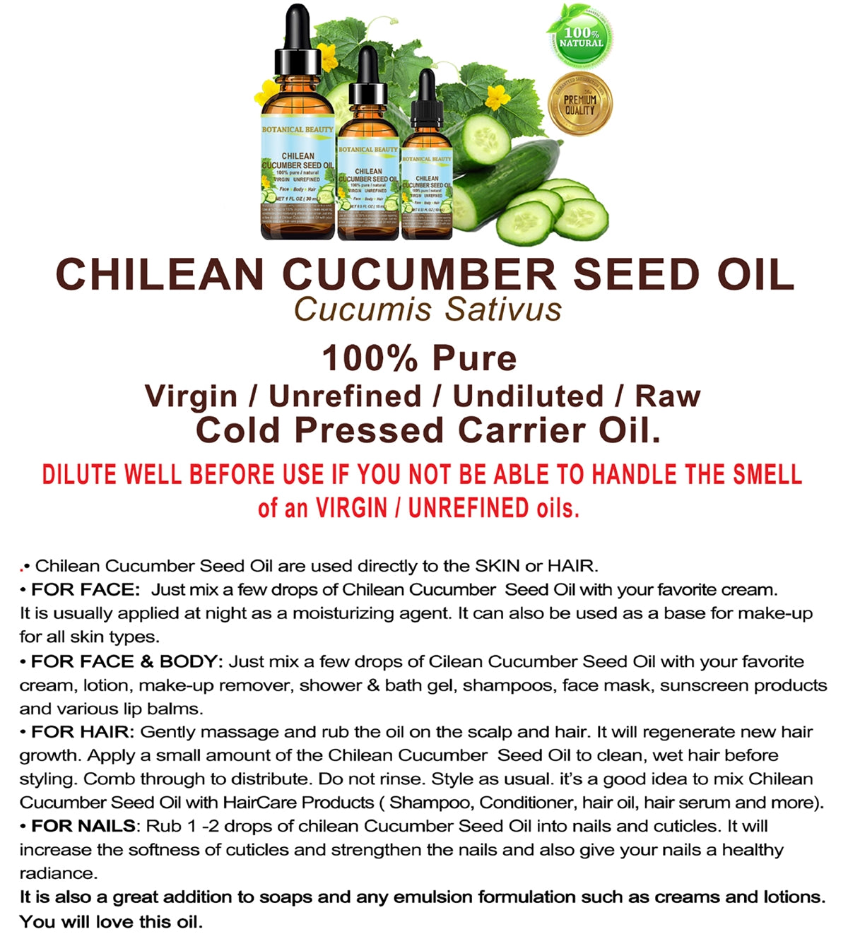 Chilean Cucumber Seed Oil Unrefined