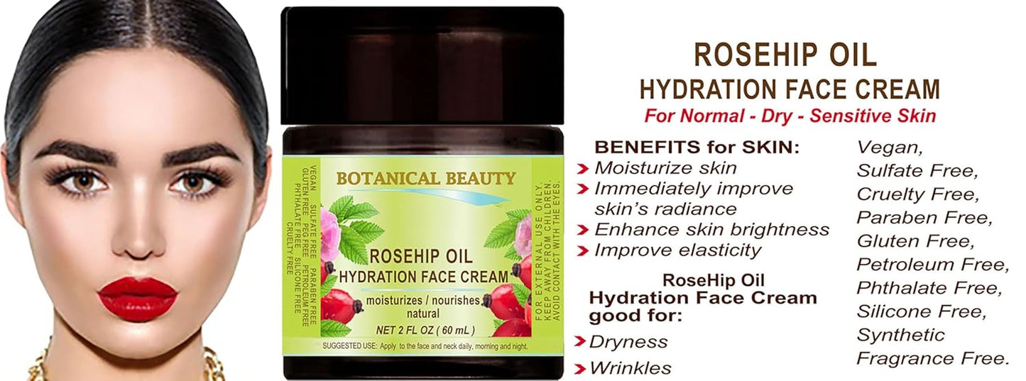 Crema hidratante facial con aceite de rosa mosqueta