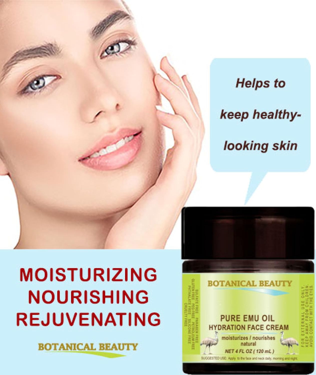 Crema hidratante facial con aceite de emú