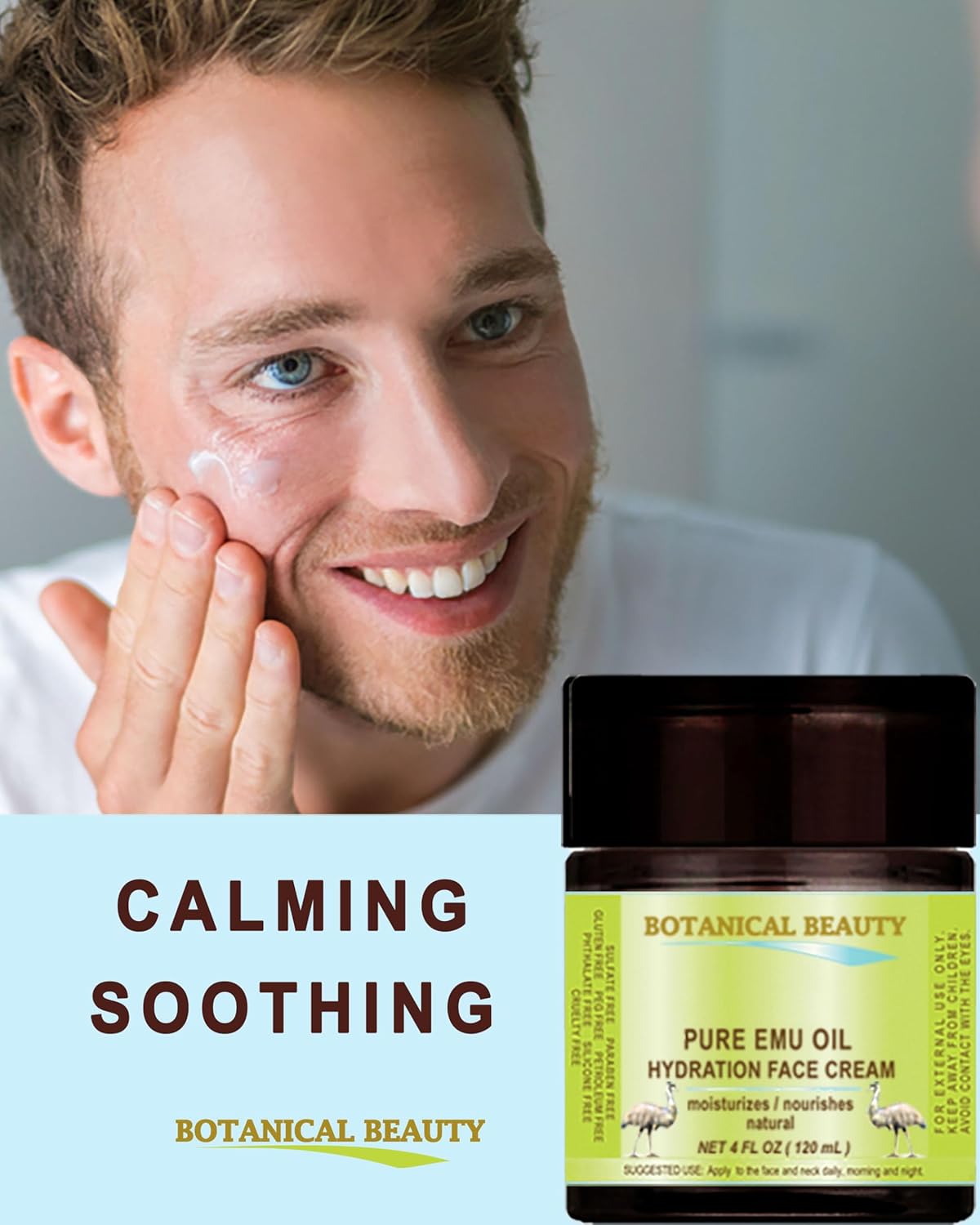 Crema hidratante facial con aceite de emú