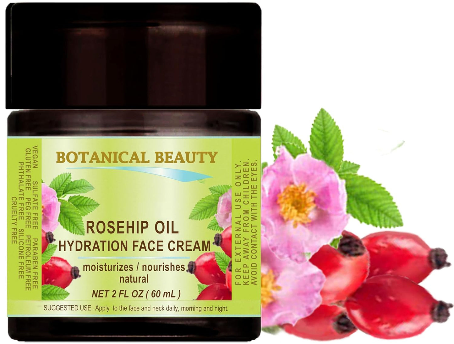 Crema hidratante facial con aceite de rosa mosqueta