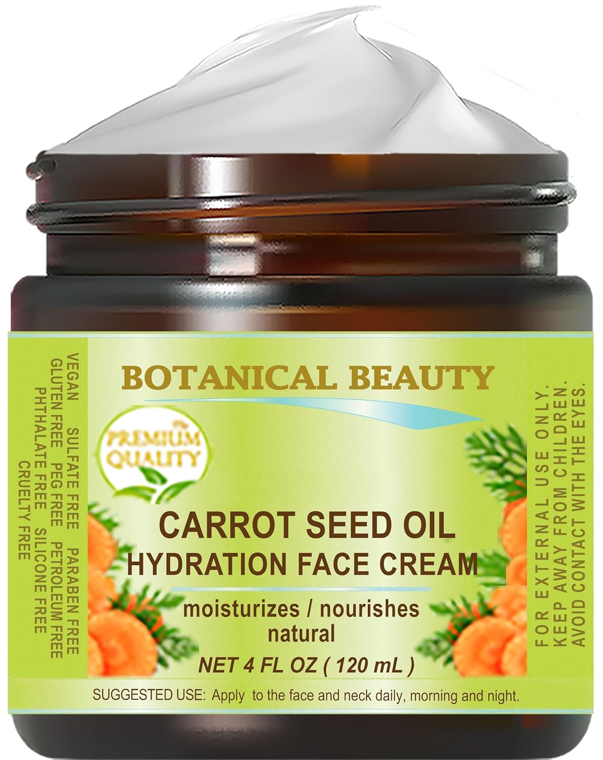 Crema hidratante facial con semillas de zanahoria