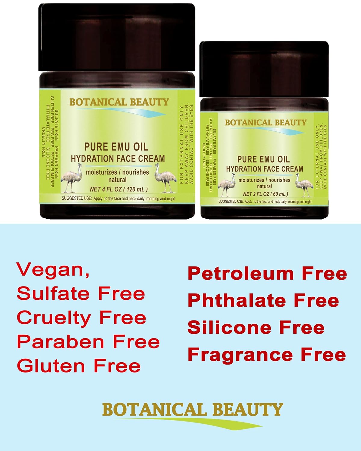Crema hidratante facial con aceite de emú