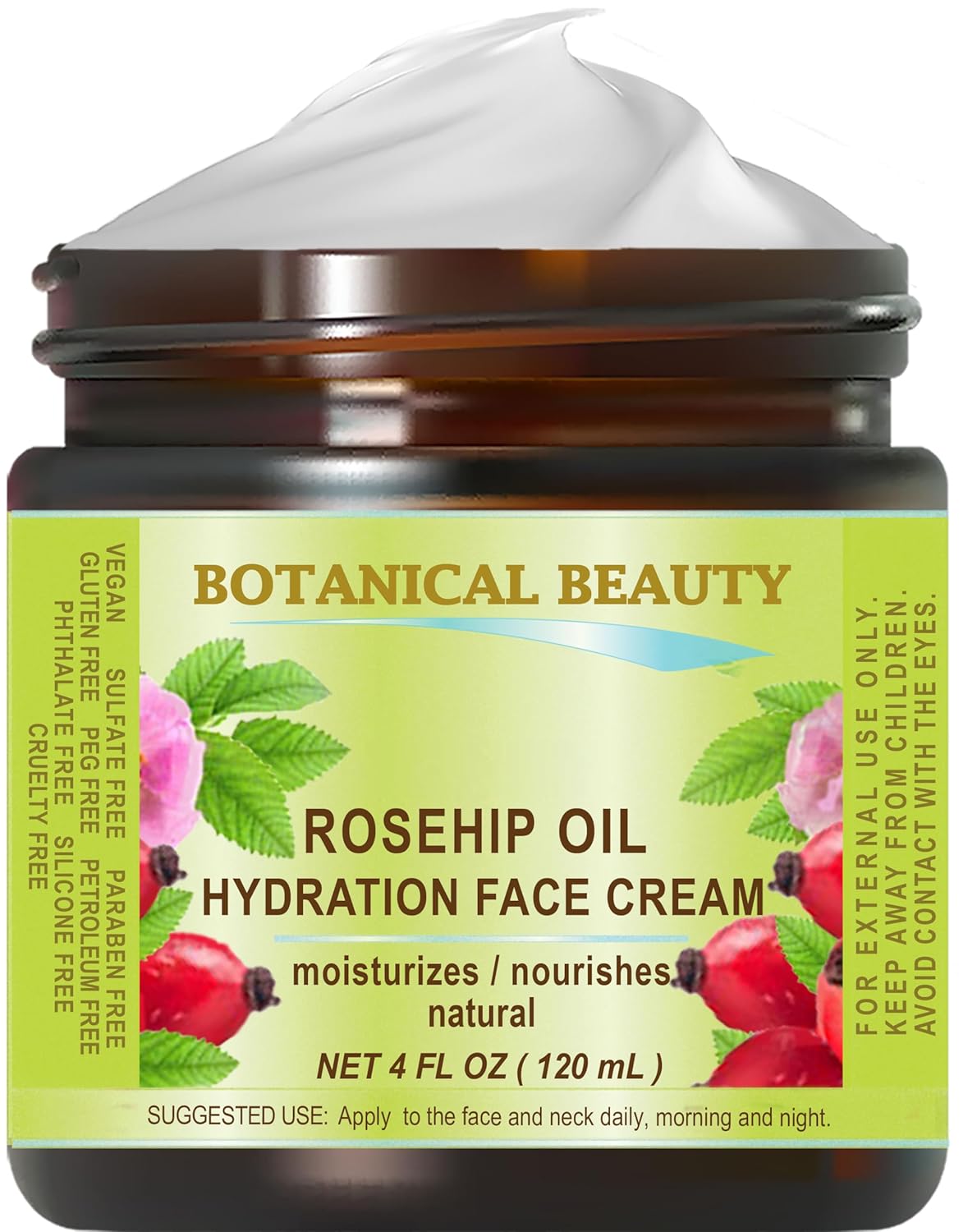 Crema hidratante facial con aceite de rosa mosqueta