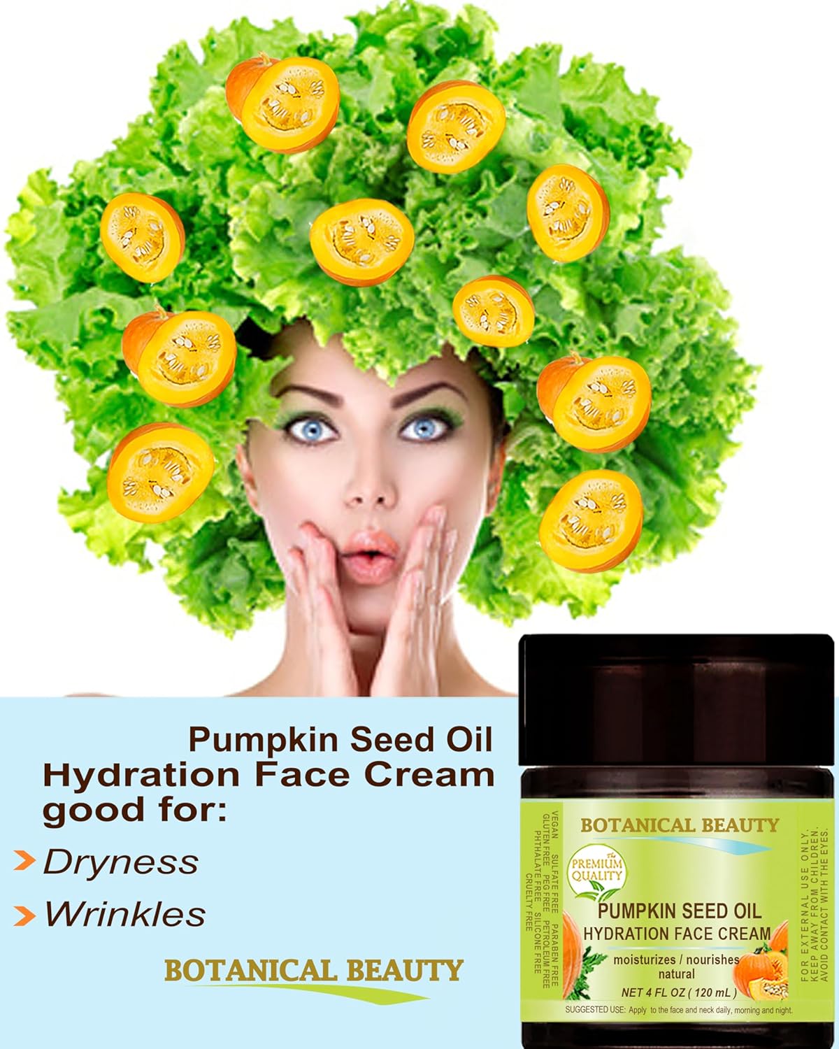 Crema hidratante facial con semillas de calabaza