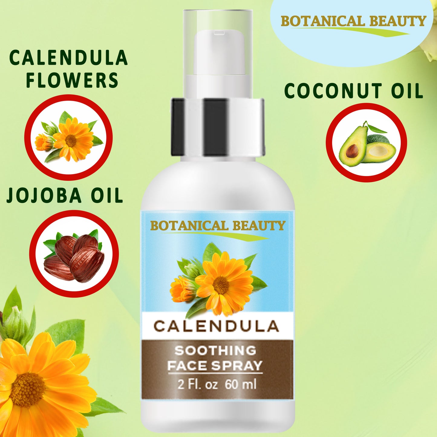 Spray facial calmante de caléndula