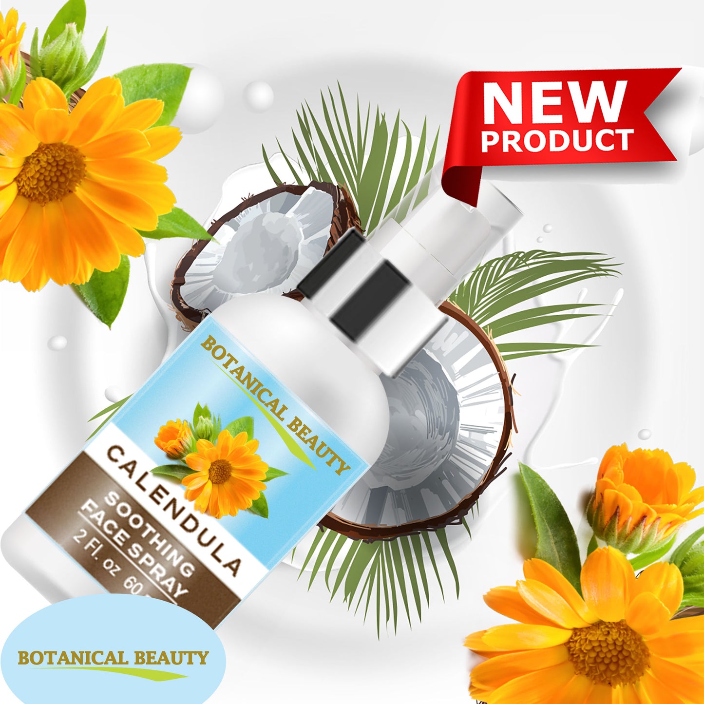 Spray facial calmante de caléndula