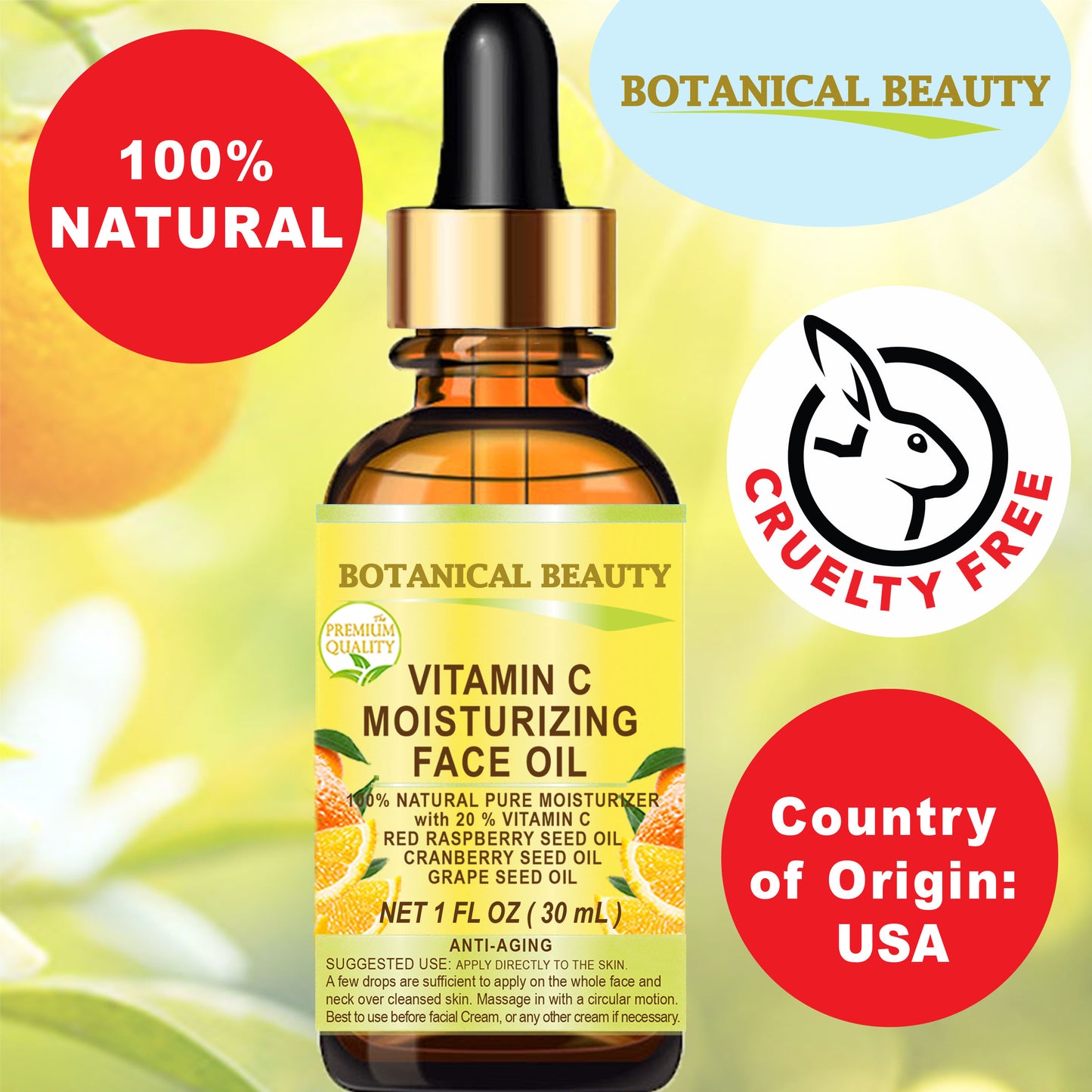 Aceite facial hidratante con vitamina C