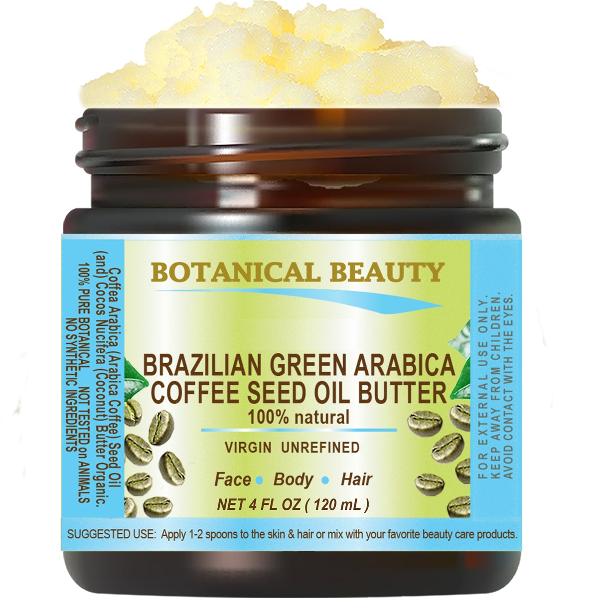 Mantequilla de aceite de semilla de café arábico verde brasileño