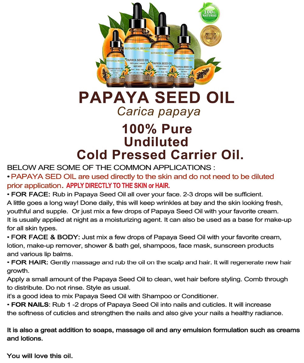 Papaya Seed Oil Refined