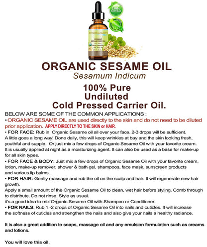 Organic Sesame Seed Oil