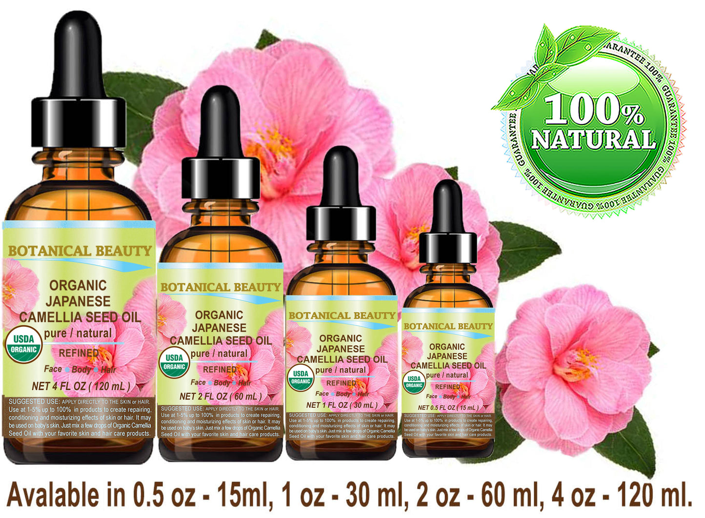 Aceite de semilla de camelia japonesa orgánica