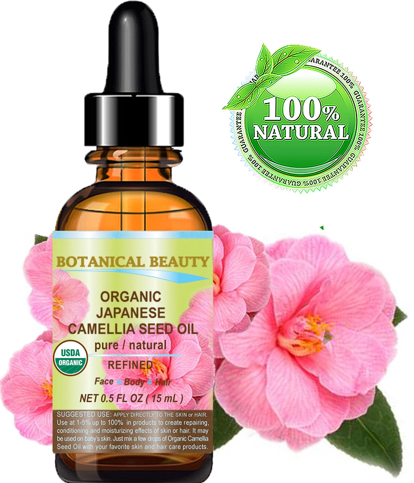 Aceite de semilla de camelia japonesa orgánica