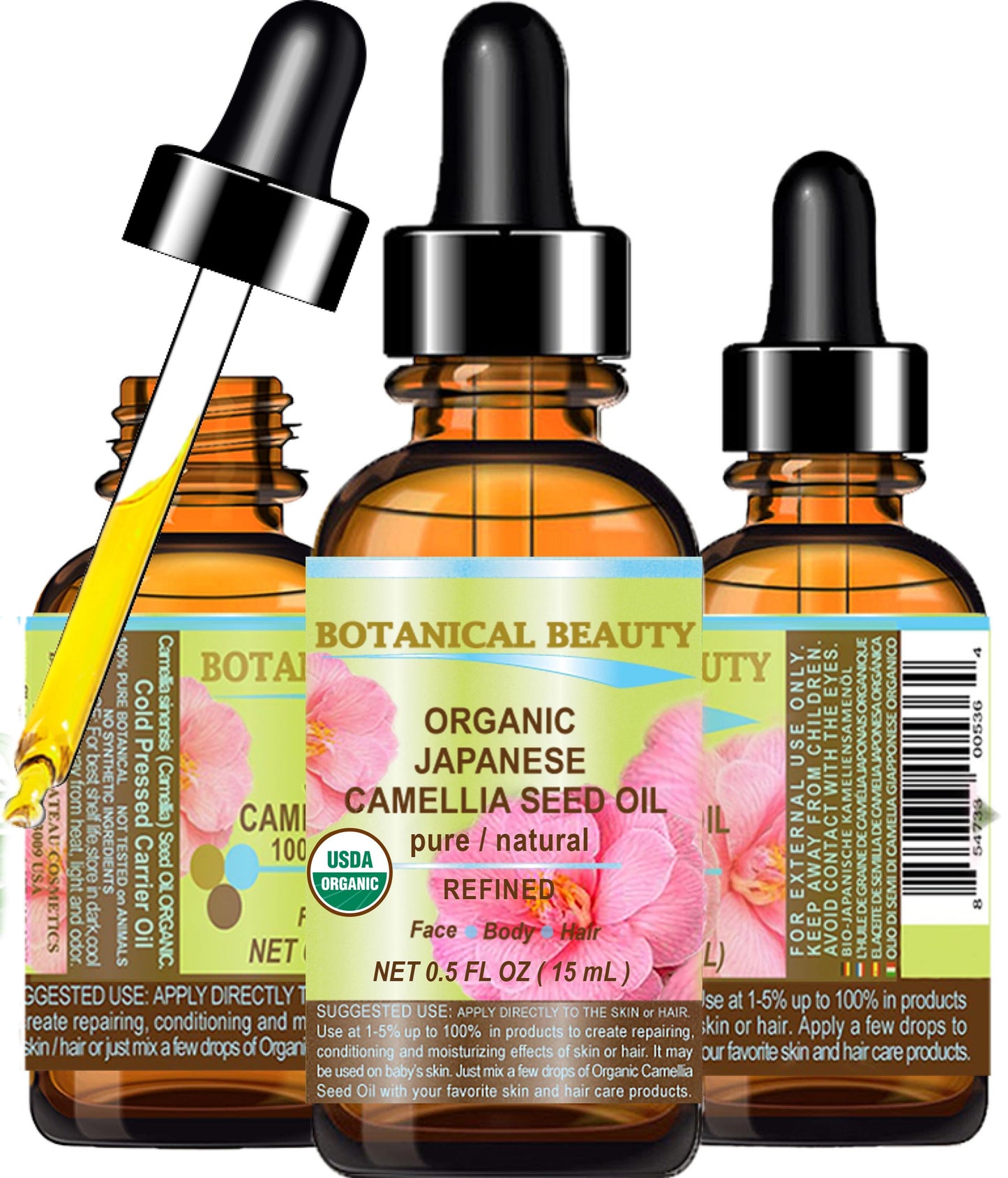 Aceite de semilla de camelia japonesa orgánica