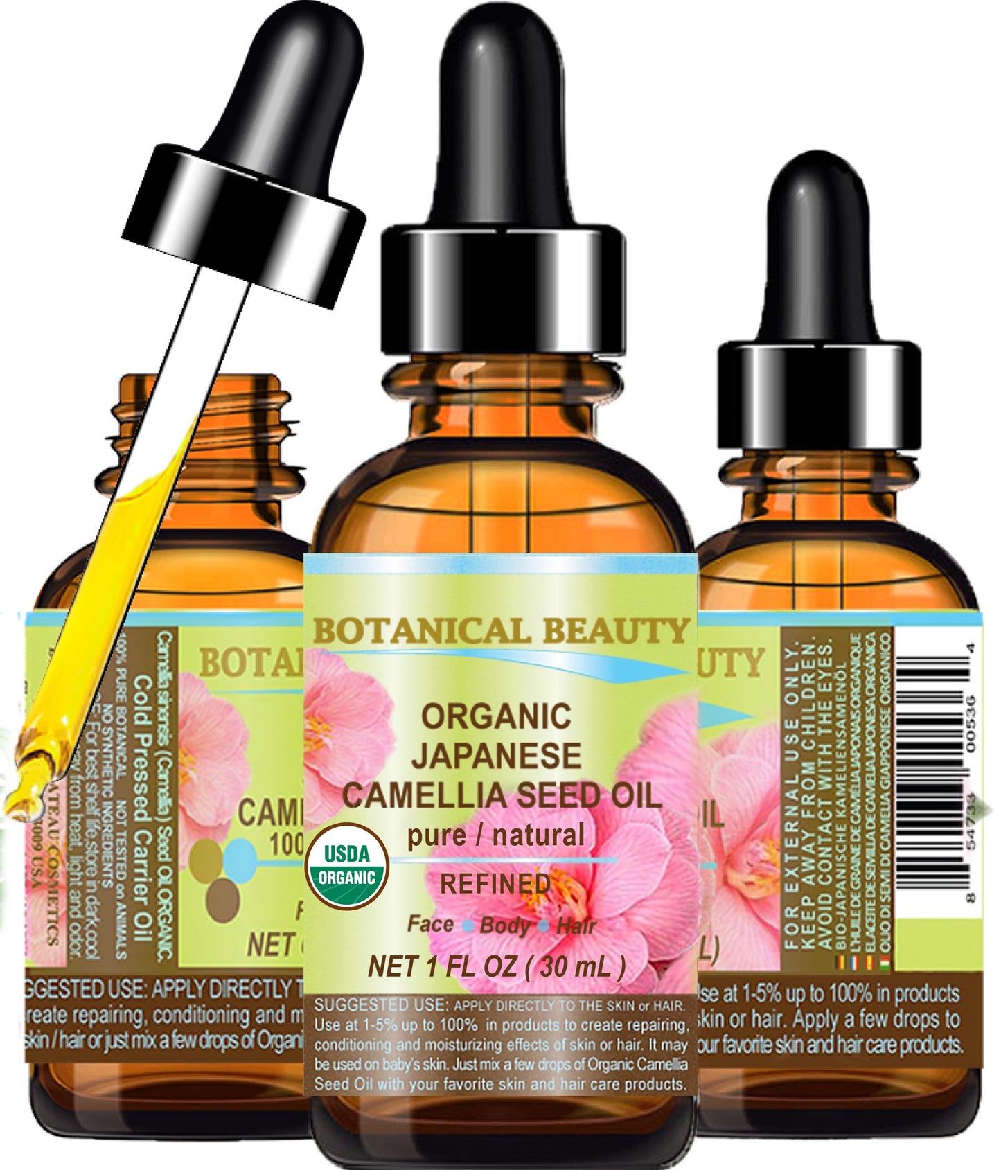 Aceite de semilla de camelia japonesa orgánica