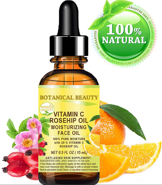 Aceite facial de rosa mosqueta con vitamina C