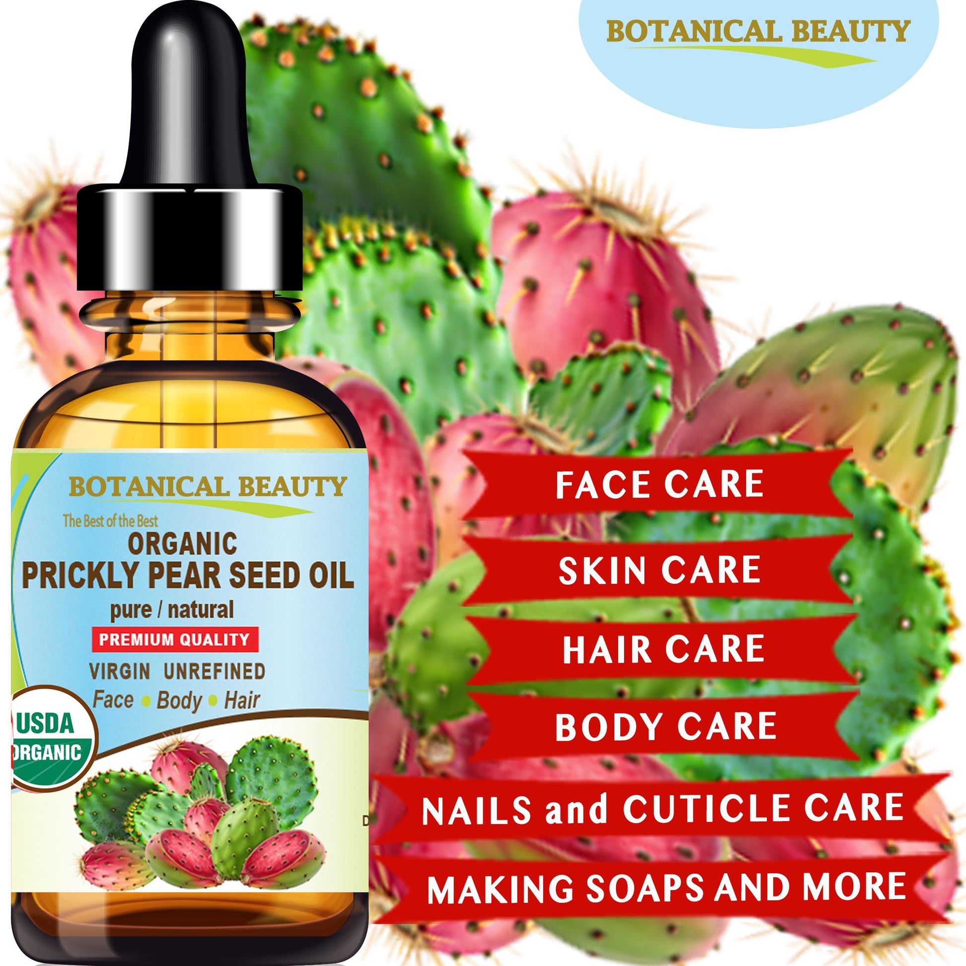 prickly pear cactus oil for face Botanical Beauty Organic Prickly Pear Cactus Seed Oil – Chateau Cosmetics Botanical Beauty