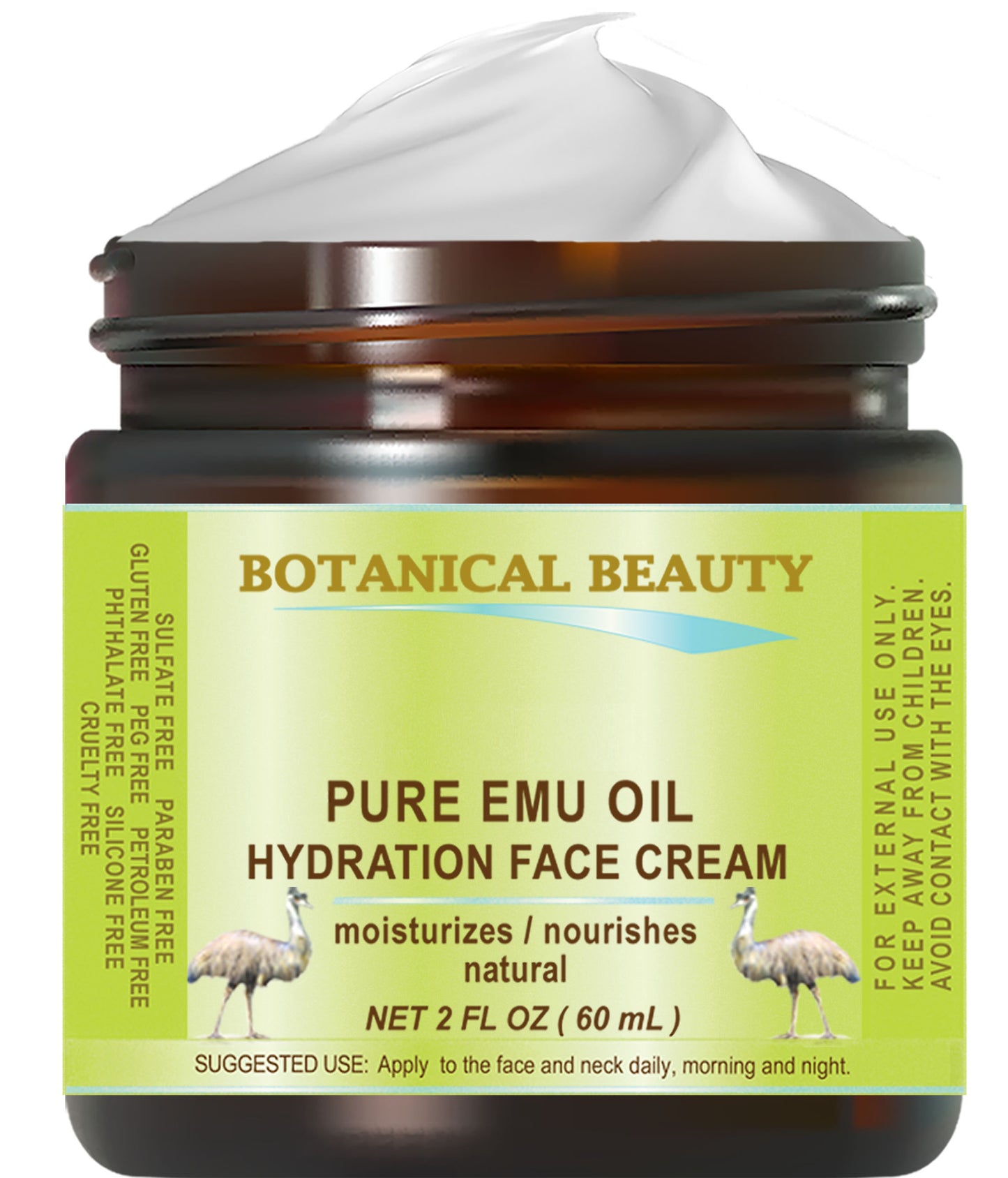 Crema hidratante facial con aceite de emú